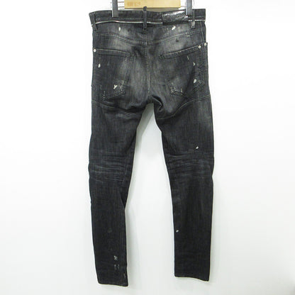 DSQUARED2 | ディースクエアード TIDY BIKER JEAN タイディバイカージーンズ USED加工ボタンフライデニムパンツ ダメージ加工 ペイント加工 デニムパンツ S74LA0804 ブラック サイズ：46【三重本店】
