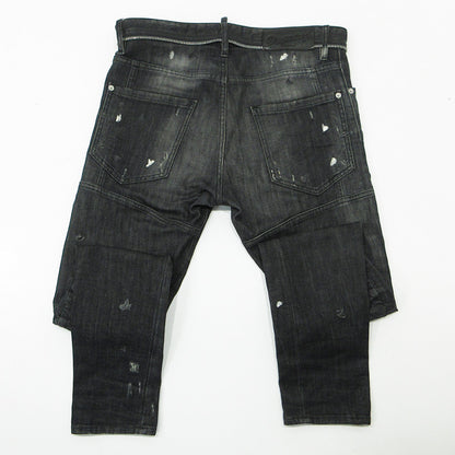DSQUARED2 | ディースクエアード TIDY BIKER JEAN タイディバイカージーンズ USED加工ボタンフライデニムパンツ ダメージ加工 ペイント加工 デニムパンツ S74LA0804 ブラック サイズ：46【三重本店】