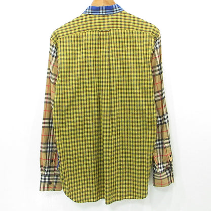 BURBERRY London England | バーバリーロンドンイングランド クレイジーパターンチェックシャツ 総柄切替え長袖シャ 長袖シャツ 8002553 ブルー×イエロー×ベージュ マルチカラー サイズ：L【三重本店】