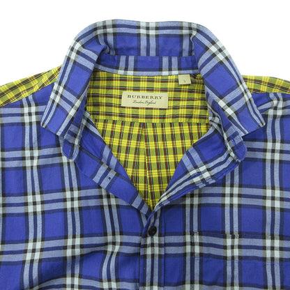 BURBERRY London England | バーバリーロンドンイングランド クレイジーパターンチェックシャツ 総柄切替え長袖シャ 長袖シャツ 8002553 ブルー×イエロー×ベージュ マルチカラー サイズ：L【三重本店】