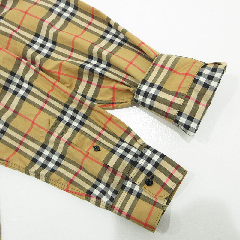BURBERRY London England | バーバリーロンドンイングランド クレイジーパターンチェックシャツ 総柄切替え長袖シャ 長袖シャツ 8002553 ブルー×イエロー×ベージュ マルチカラー サイズ：L【三重本店】