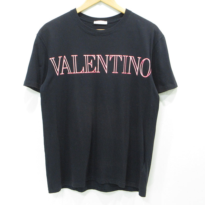 Valentino | ヴァレンチノ NEON UNIVERSE PRINT T-SHIRT ネオンユニバースプリントTシャツ ロゴプリント半袖Tシャツ 半袖Ｔシャツ XV3MG11H85M ブラック サイズ：L【三重本店】