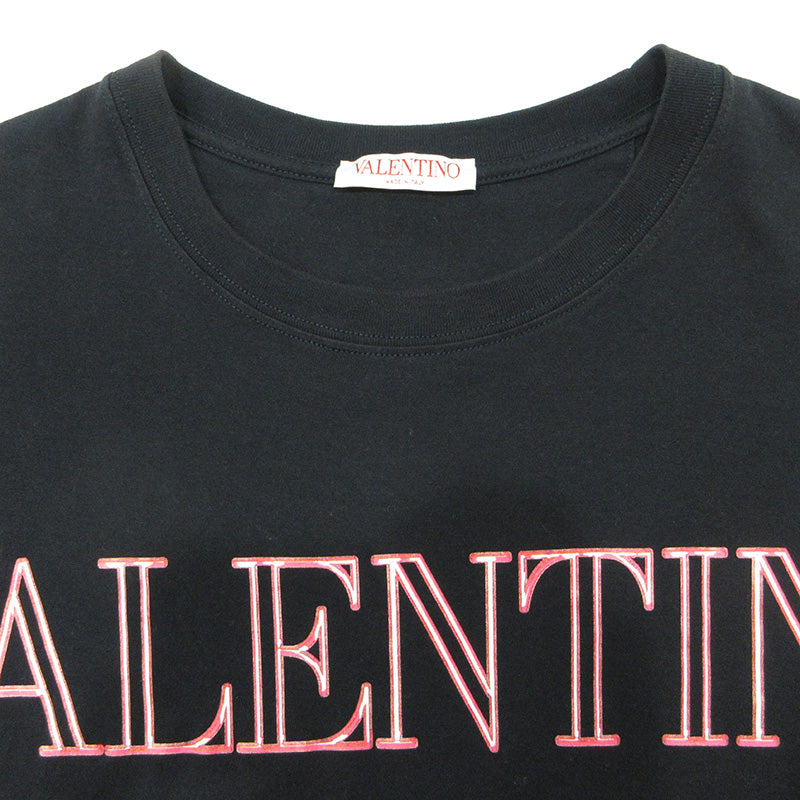 Valentino | ヴァレンチノ NEON UNIVERSE PRINT T-SHIRT ネオンユニバースプリントTシャツ ロゴプリント半袖Tシャツ 半袖Ｔシャツ XV3MG11H85M ブラック サイズ：L【三重本店】