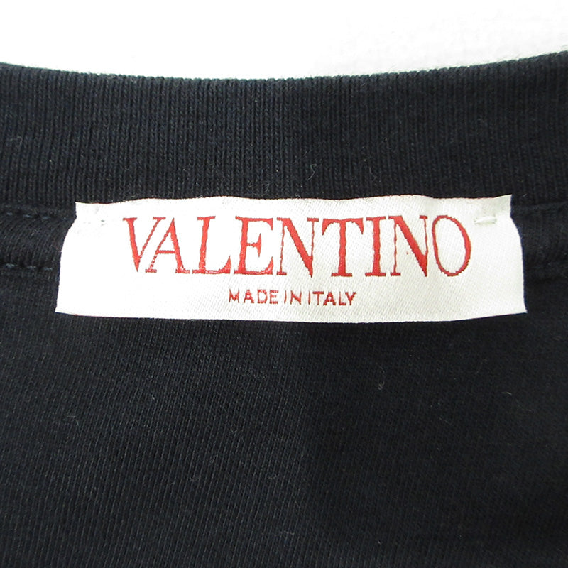 Valentino | ヴァレンチノ NEON UNIVERSE PRINT T-SHIRT ネオンユニバースプリントTシャツ ロゴプリント半袖Tシャツ 半袖Ｔシャツ XV3MG11H85M ブラック サイズ：L【三重本店】