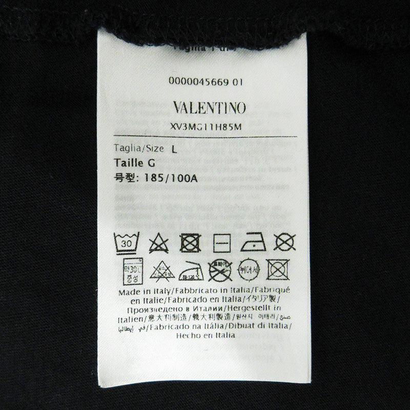 Valentino | ヴァレンチノ NEON UNIVERSE PRINT T-SHIRT ネオンユニバースプリントTシャツ ロゴプリント半袖Tシャツ 半袖Ｔシャツ XV3MG11H85M ブラック サイズ：L【三重本店】