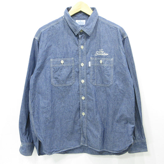 SC Subculture | サブカルチャー CHAMBRAY SHIRT シャンブレーシャツ ロゴ刺繍長袖シャツ 長袖シャツ SCTP-S2605 ブルー インディゴ サイズ：2【三重本店】