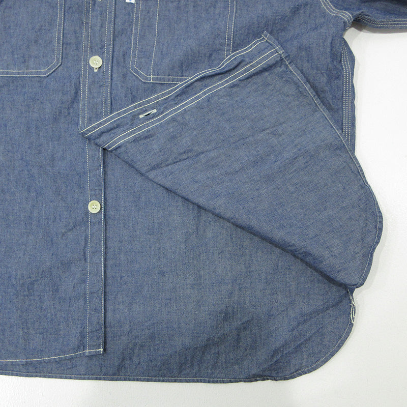 SC Subculture | サブカルチャー CHAMBRAY SHIRT シャンブレーシャツ ロゴ刺繍長袖シャツ 長袖シャツ SCTP-S2605 ブルー インディゴ サイズ：2【三重本店】