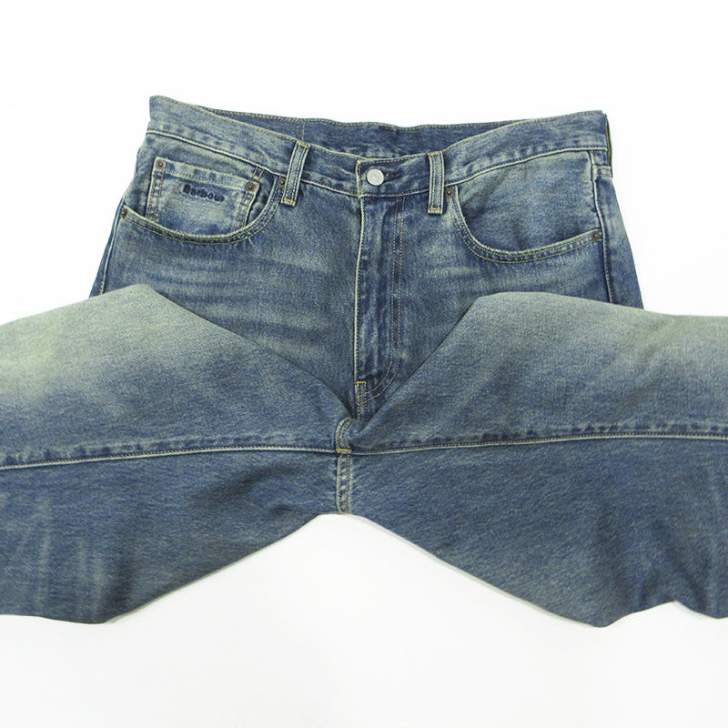 Barbour | バーブァー × LEVIS リーバイス Lot. 568 Loose Jeans ルーズジーンズ ロゴ刺繍ジップフライデニムパンツ デニムパンツ 003GN-0000 ブルー インディゴ サイズ：34【三重本店】