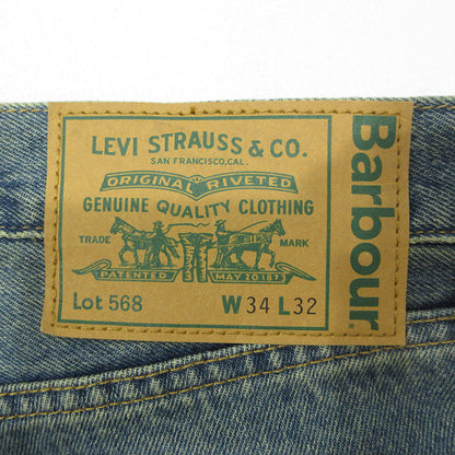 Barbour | バーブァー × LEVIS リーバイス Lot. 568 Loose Jeans ルーズジーンズ ロゴ刺繍ジップフライデニムパンツ デニムパンツ 003GN-0000 ブルー インディゴ サイズ：34【三重本店】