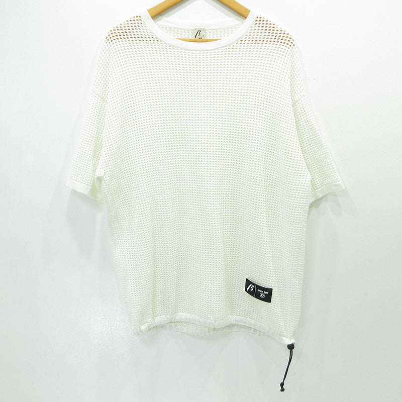 β | ベータ コットンメッシュ半袖ニット メッシュ半袖Tシャツ セーター ニット 27-53KK02 ホワイト サイズ：L【三重本店】