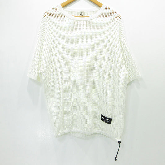 β | ベータ コットンメッシュ半袖ニット メッシュ半袖Tシャツ セーター ニット 27-53KK02 ホワイト サイズ：L【三重本店】