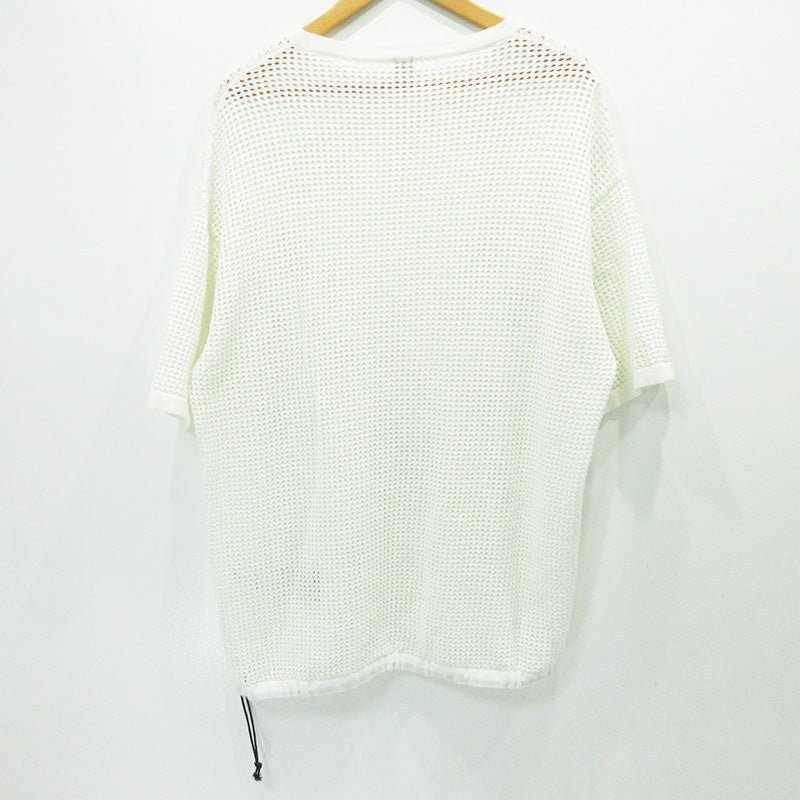 β | ベータ コットンメッシュ半袖ニット メッシュ半袖Tシャツ セーター ニット 27-53KK02 ホワイト サイズ：L【三重本店】