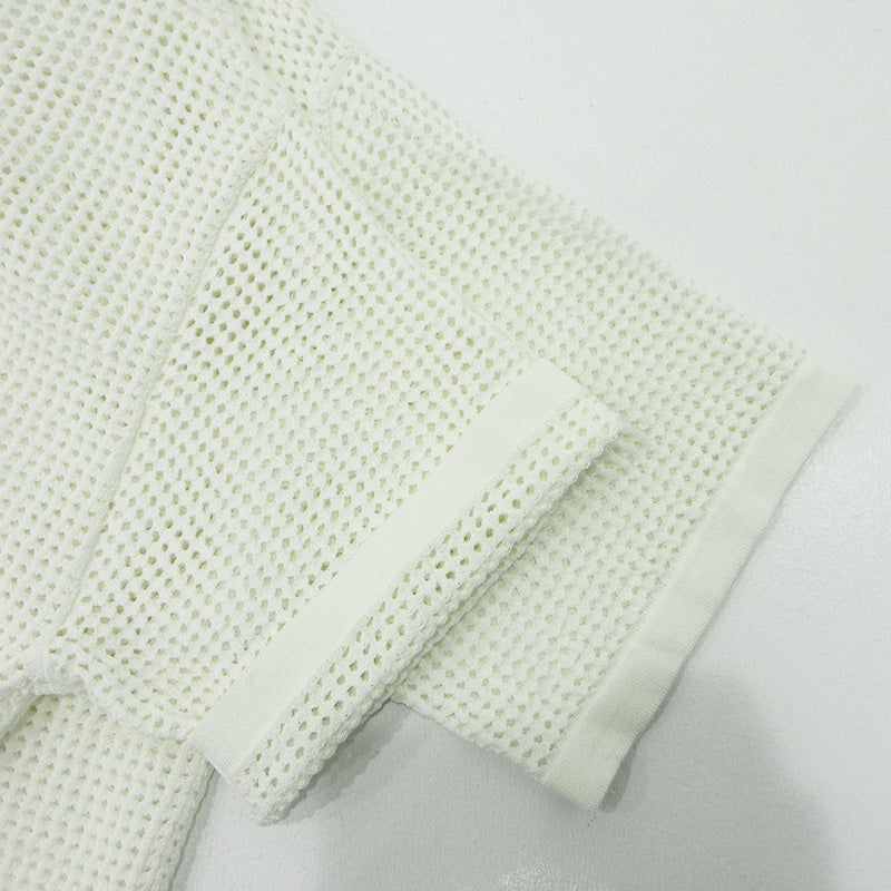 β | ベータ コットンメッシュ半袖ニット メッシュ半袖Tシャツ セーター ニット 27-53KK02 ホワイト サイズ：L【三重本店】