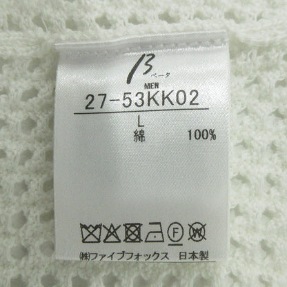 β | ベータ コットンメッシュ半袖ニット メッシュ半袖Tシャツ セーター ニット 27-53KK02 ホワイト サイズ：L【三重本店】