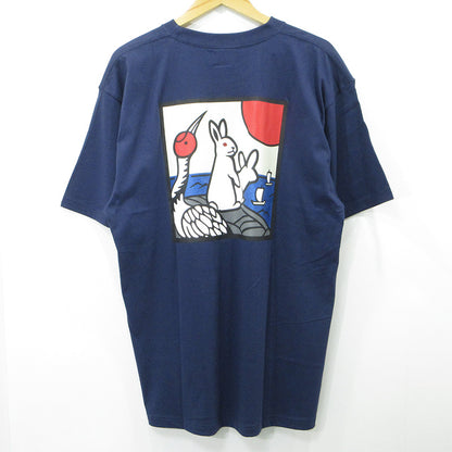 #FR2 | エフアールツー 港 京都舞鶴オープン記念 花札半袖Tシャツ ロゴ刺繍 うさぎ 半袖Ｔシャツ FRC4518 ネイビー サイズ：XL【三重本店】