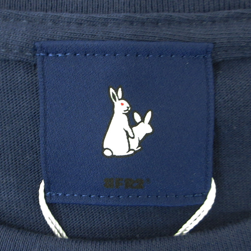 #FR2 | エフアールツー 港 京都舞鶴オープン記念 花札半袖Tシャツ ロゴ刺繍 うさぎ 半袖Ｔシャツ FRC4518 ネイビー サイズ：XL【三重本店】