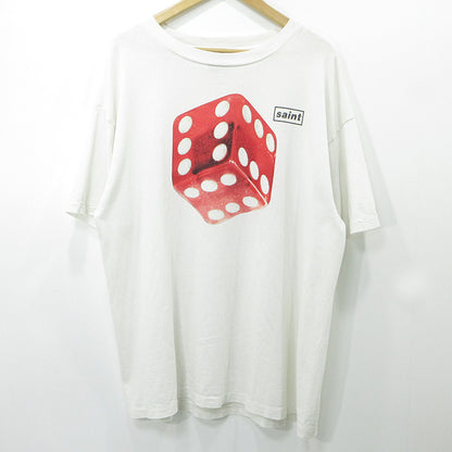 SAINT MICHAEL | セントマイケルセイントマイケル DICE TEE ダイス半袖Tシャツ サイコロ ロゴプリント 半袖Ｔシャツ SM-S23-0000-014 ホワイト ナチュラル 生成り サイズ：XL【三重本店】