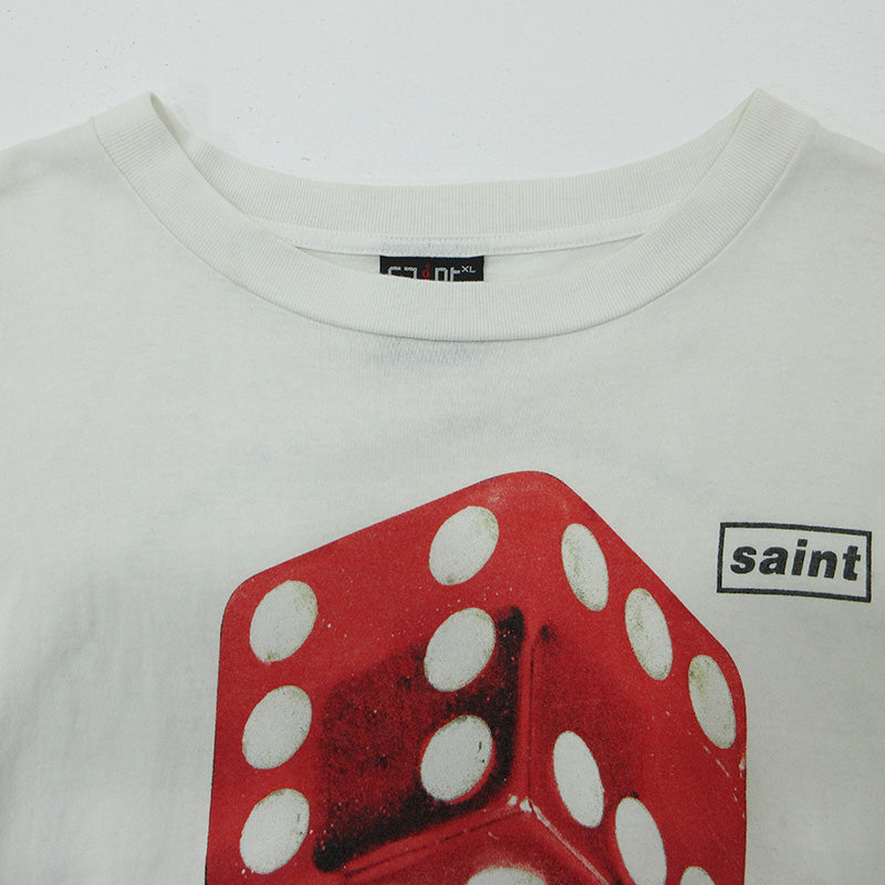 SAINT MICHAEL | セントマイケルセイントマイケル DICE TEE ダイス半袖Tシャツ サイコロ ロゴプリント 半袖Ｔシャツ SM-S23-0000-014 ホワイト ナチュラル 生成り サイズ：XL【三重本店】