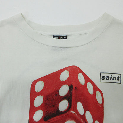 SAINT MICHAEL | セントマイケルセイントマイケル DICE TEE ダイス半袖Tシャツ サイコロ ロゴプリント 半袖Ｔシャツ SM-S23-0000-014 ホワイト ナチュラル 生成り サイズ：XL【三重本店】
