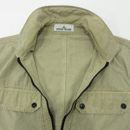 STONE ISLAND | ストーンアイランド ORGANIC COTTON OVERSHIRT JACKET オーガニックコットンオーバーシャツジャケット ジップ長袖シャツ 長袖シャツ 7915102WN ベージュ カーキ サイズ：M【三重本店】