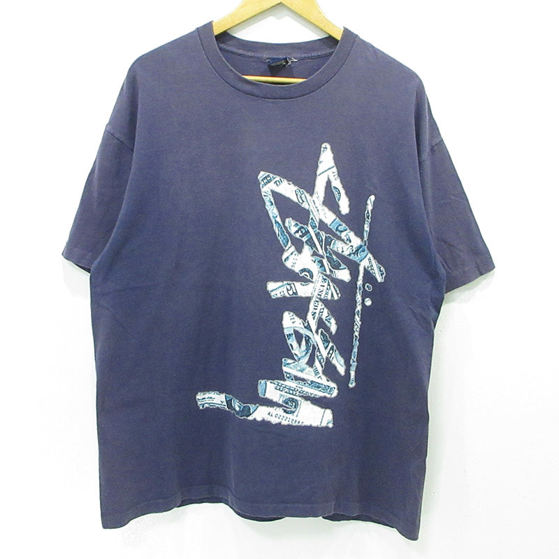 STUSSY | ステューシー ロゴプリント半袖Tシャツ 紺タグ 90’s 米国製 半袖Ｔシャツ ネイビー サイズ：XL【三重本店】