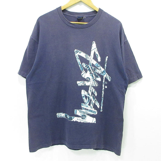 STUSSY | ステューシー ロゴプリント半袖Tシャツ 紺タグ 90’s 米国製 半袖Ｔシャツ ネイビー サイズ：XL【三重本店】