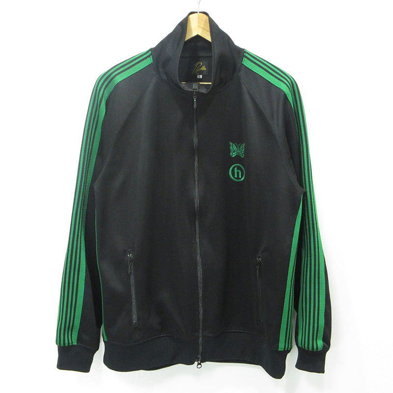 Needles | ニードルス × Hidden NY ヒドゥンニューヨーク ロゴ刺繍トラックジャケット ジャージ ジャージ KP972 ブラック×グリーン サイズ：L【三重本店】