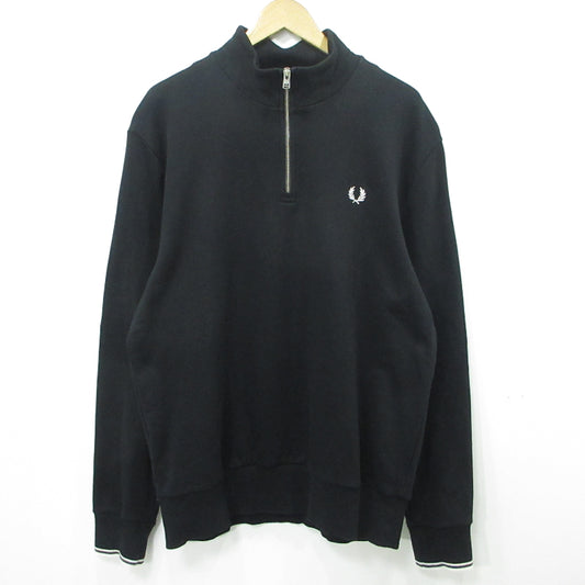 FRED PERRY | フレッドペリー ハーフジップ Half Zip Sweatshirt スウェット M3574 ブラック サイズ：XL【三重本店】