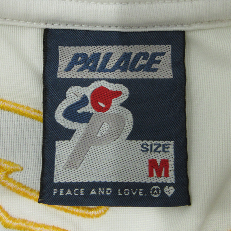 PALACE SKATEBOARDS | パレススケートボード 1 TRUTH JERSEY 1トゥルースジャージ ロゴ刺繍ゲームシャツ プリントメッシュ半袖Tシャツ 半袖シャツ ホワイト×ブルー サイズ：M【三重本店】