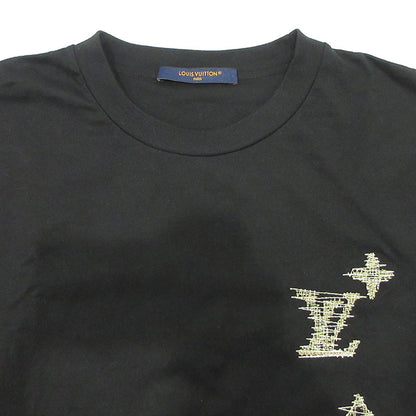 LOUIS VUITTON | ルイ・ヴィトン エンブロイダリーシグネチャー半袖Tシャツ ロゴ刺繍 刺し子刺繍 半袖Ｔシャツ 1AK7G7 ブラック サイズ：L【三重本店】