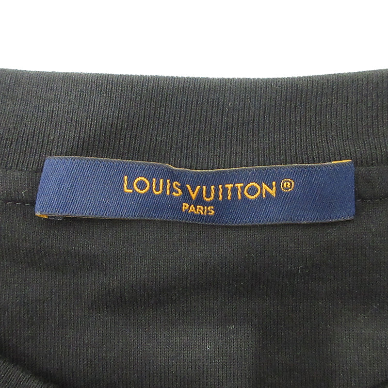LOUIS VUITTON | ルイ・ヴィトン エンブロイダリーシグネチャー半袖Tシャツ ロゴ刺繍 刺し子刺繍 半袖Ｔシャツ 1AK7G7 ブラック サイズ：L【三重本店】