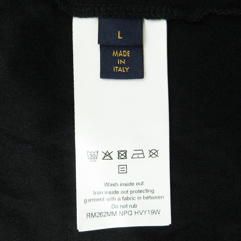 LOUIS VUITTON | ルイ・ヴィトン エンブロイダリーシグネチャー半袖Tシャツ ロゴ刺繍 刺し子刺繍 半袖Ｔシャツ 1AK7G7 ブラック サイズ：L【三重本店】