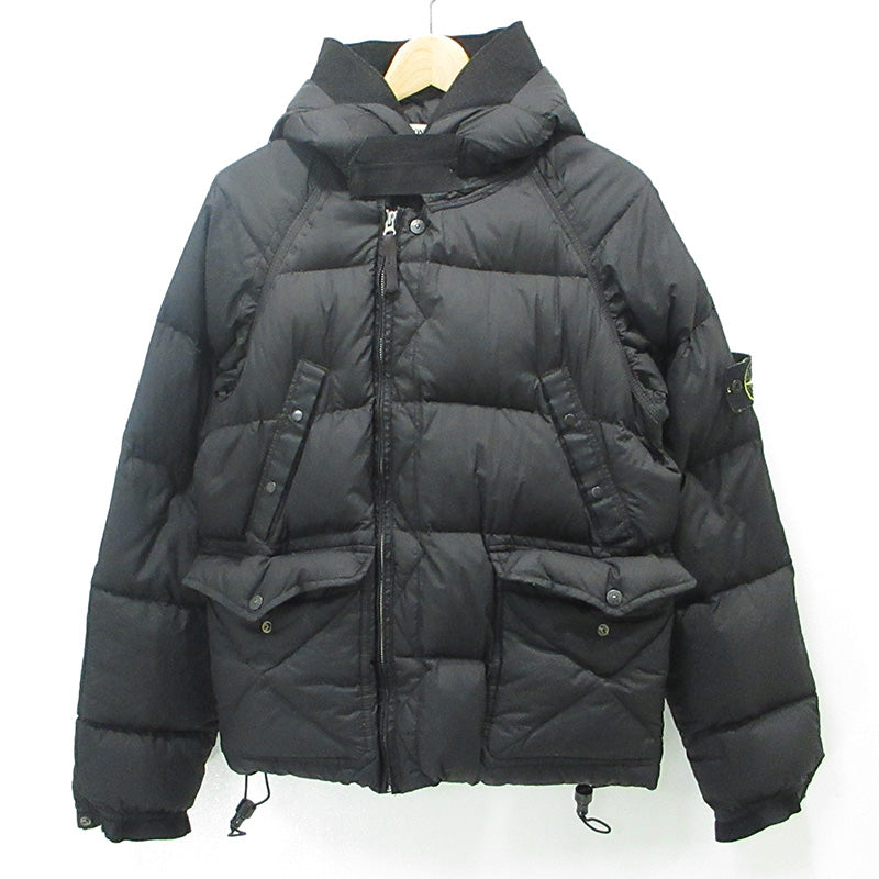 STONE ISLAND | ストーンアイランド ロゴワッペン襟2WAYダウンジャケット ダウンジャケット 47154U24 ブラック サイズ：S【三重本店】