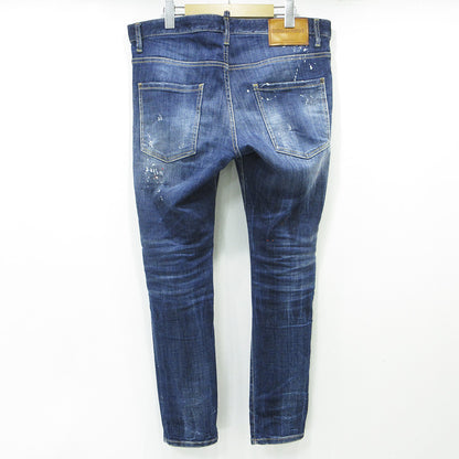 DSQUARED2 | ディースクエアード SKATER JEAN スケータージーンズ 25AW USED加工ボタンフライデニムパンツ ダメージ・ペイント加工 デニムパンツ S74LB1734 ブルー サイズ：50【三重本店】