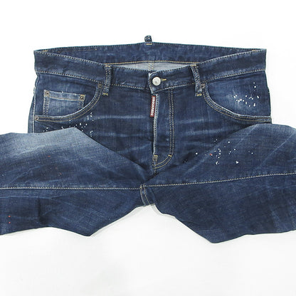 DSQUARED2 | ディースクエアード SKATER JEAN スケータージーンズ 25AW USED加工ボタンフライデニムパンツ ダメージ・ペイント加工 デニムパンツ S74LB1734 ブルー サイズ：50【三重本店】