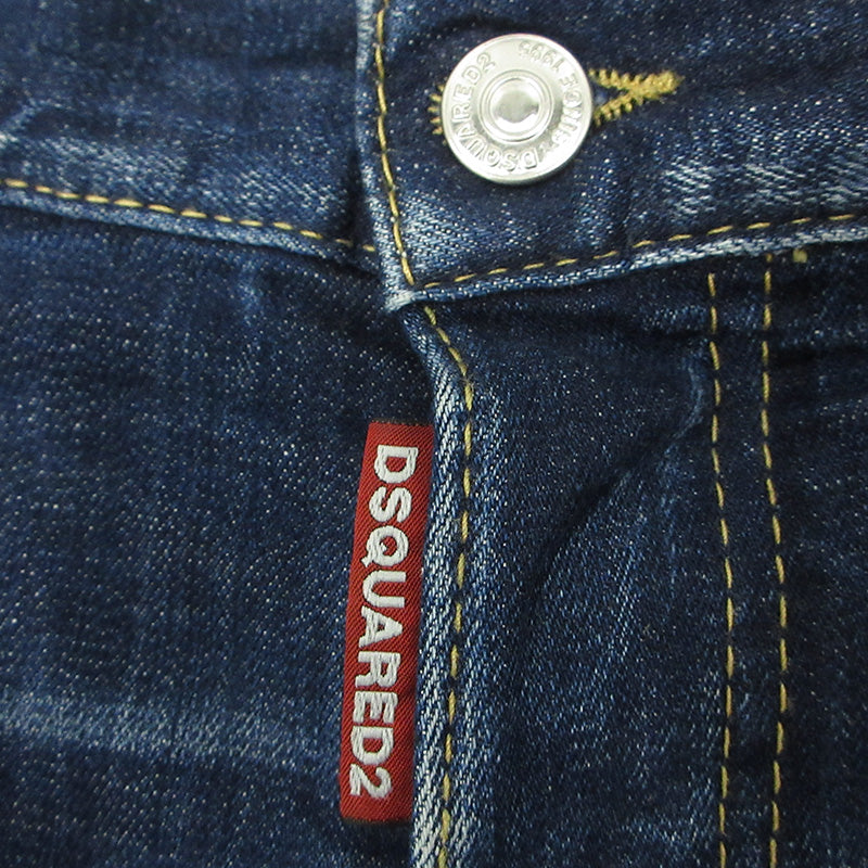DSQUARED2 | ディースクエアード SKATER JEAN スケータージーンズ 25AW USED加工ボタンフライデニムパンツ ダメージ・ペイント加工 デニムパンツ S74LB1734 ブルー サイズ：50【三重本店】