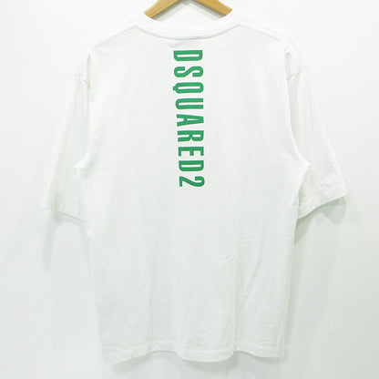 DSQUARED2 | ディースクエアード バーチカルロゴTシャツ 26年 胸ポケット付きバックロゴプリント半袖Tシャツ 半袖Ｔシャツ S74GD1559 ホワイト サイズ：M【三重本店】