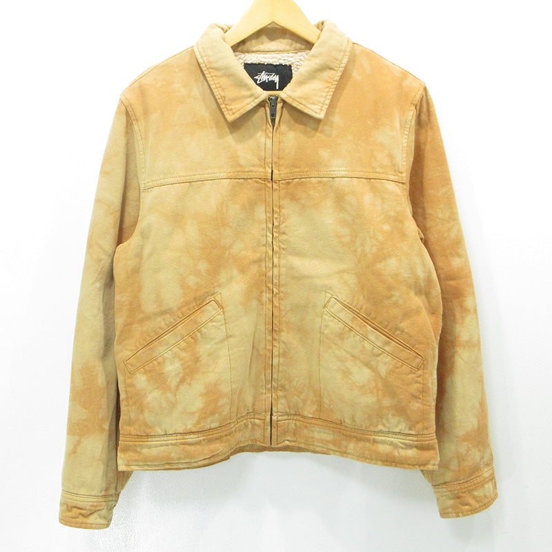STUSSY | ステューシー Shearling Dyed Trucker Jacket シアリングダイドトラッカージャケット 総柄裏ボアデニムジップジャケット タイダイ柄 その他アウター 115546 ブラウン サイズ：M【三重本店】
