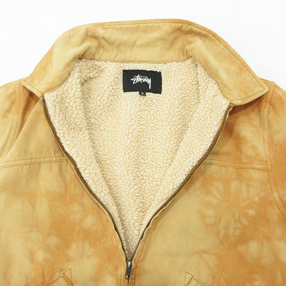 STUSSY | ステューシー Shearling Dyed Trucker Jacket シアリングダイドトラッカージャケット 総柄裏ボアデニムジップジャケット タイダイ柄 その他アウター 115546 ブラウン サイズ：M【三重本店】