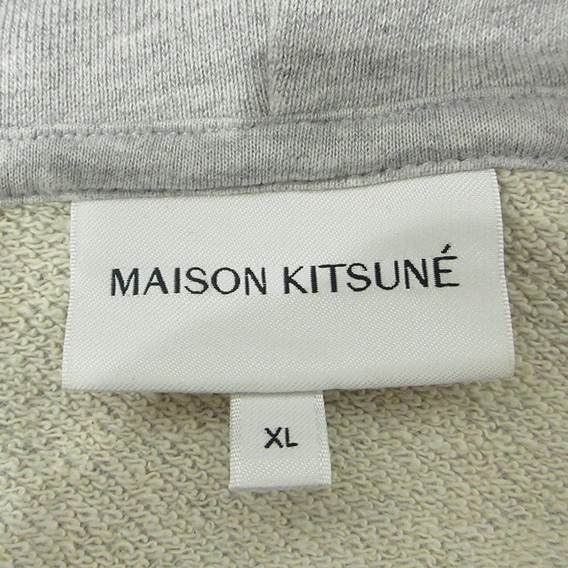 MAISON KITSUNE | メゾンキツネ Dressed Fox Regular Hoodie ドレスドフォックスレギュラーフーディ きつねプリント長袖パーカー アニマル柄 パーカー LM00304KM0001 グレー サイズ：XL【三重本店】