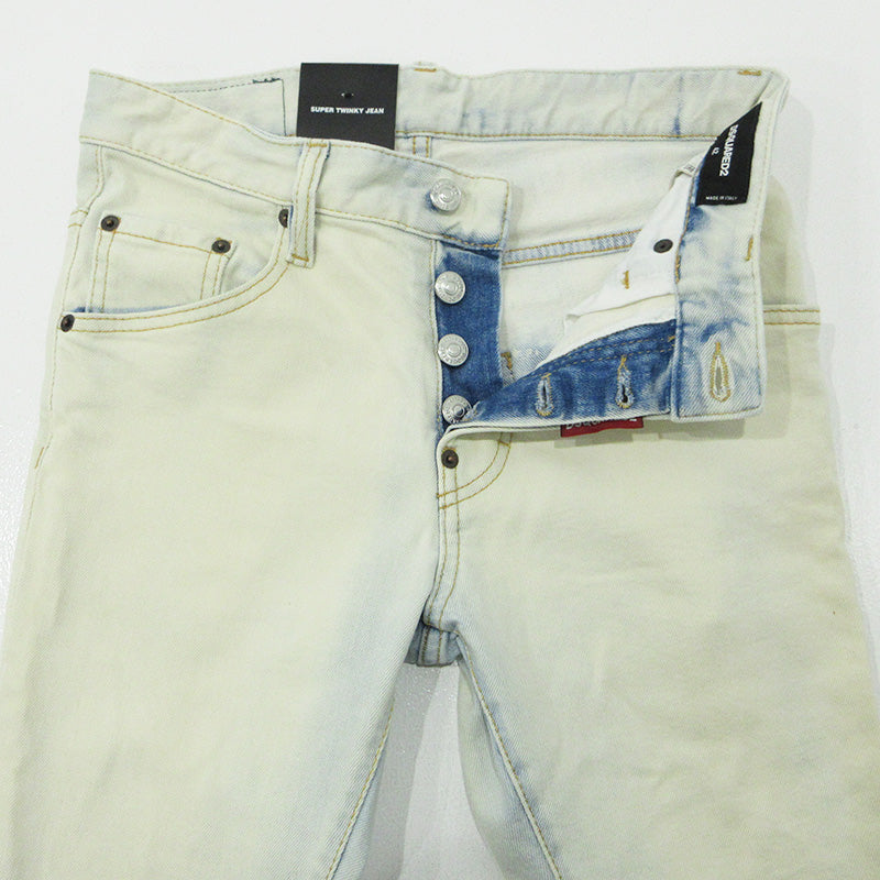 DSQUARED2 | ディースクエアード SUPER TWINKY JEAN 20AW スーパートゥインキー ボタンフライデニムパンツ デニムパンツ S74LB0796 ホワイト サイズ：42【三重本店】