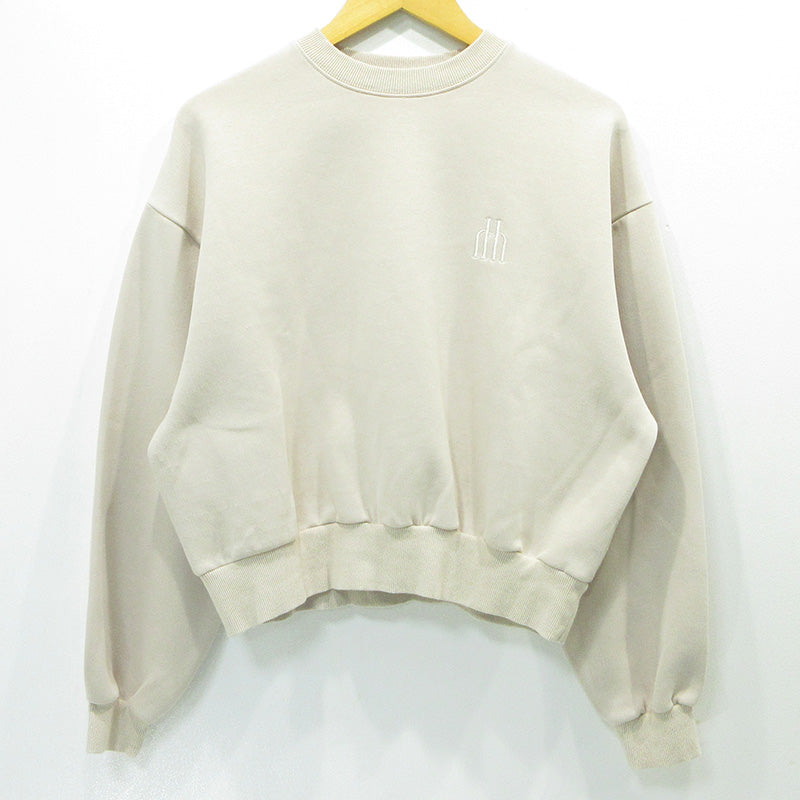 Herlipto | ハーリップトゥ Trois Logo Oversized Pullover トロワロゴオーバーサイズプルオーバー 24年 ロゴ刺繍長袖スウェットシャツ スウェット 1241102016 ベージュ サイズ：FreeSize【三重本店】