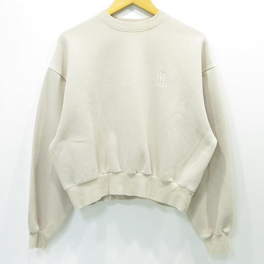 Herlipto | ハーリップトゥ Trois Logo Oversized Pullover トロワロゴオーバーサイズプルオーバー 24年 ロゴ刺繍長袖スウェットシャツ スウェット 1241102016 ベージュ サイズ：FreeSize【三重本店】