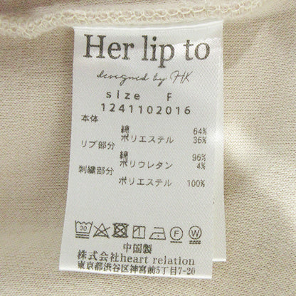 Herlipto | ハーリップトゥ Trois Logo Oversized Pullover トロワロゴオーバーサイズプルオーバー 24年 ロゴ刺繍長袖スウェットシャツ スウェット 1241102016 ベージュ サイズ：FreeSize【三重本店】