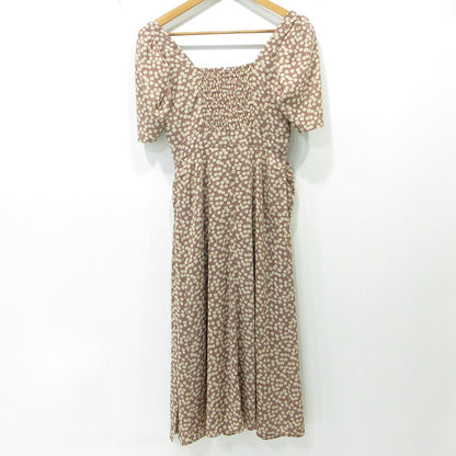 Herlipto | ハーリップトゥ Cherry Pattern Cache-Coeur One-Piece チェリーパターンカシュクールワンピース サイドスリット サクランボ柄 総柄 ワンピース HLT2009006 ブラウン系 ピンクブラウン ロージブラウン サイズ：M【三重本店】
