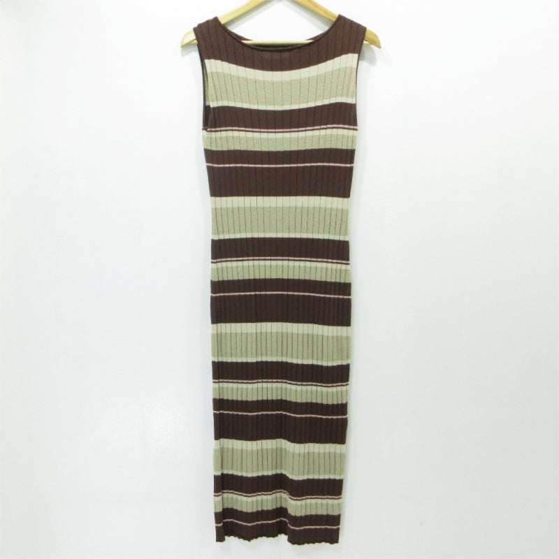 Cotton Striped Ribbed Knit Dress ワンピース サイズ：S【三重本店】
