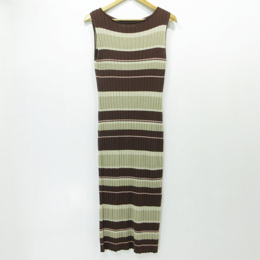 Cotton Striped Ribbed Knit Dress ワンピース サイズ：S【三重本店】