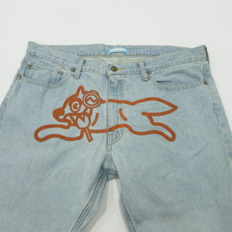 9090 | ナインティナインティ ×ICECREAM デニムパンツ ICJP225SD001 ブルー サイズ：L【三重本店】