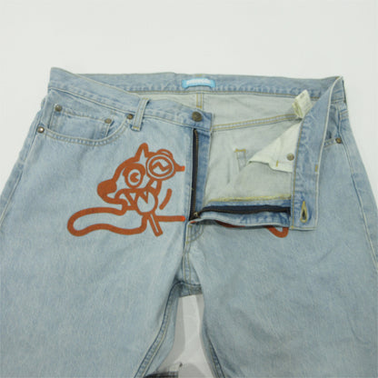 9090 | ナインティナインティ ×ICECREAM デニムパンツ ICJP225SD001 ブルー サイズ：L【三重本店】