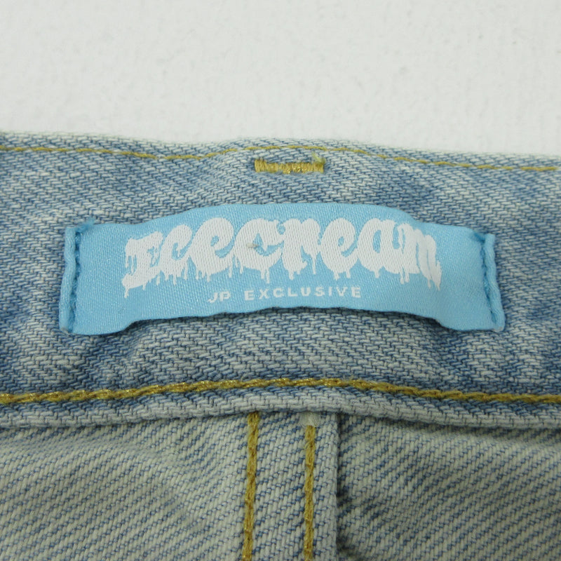 9090 | ナインティナインティ ×ICECREAM デニムパンツ ICJP225SD001 ブルー サイズ：L【三重本店】